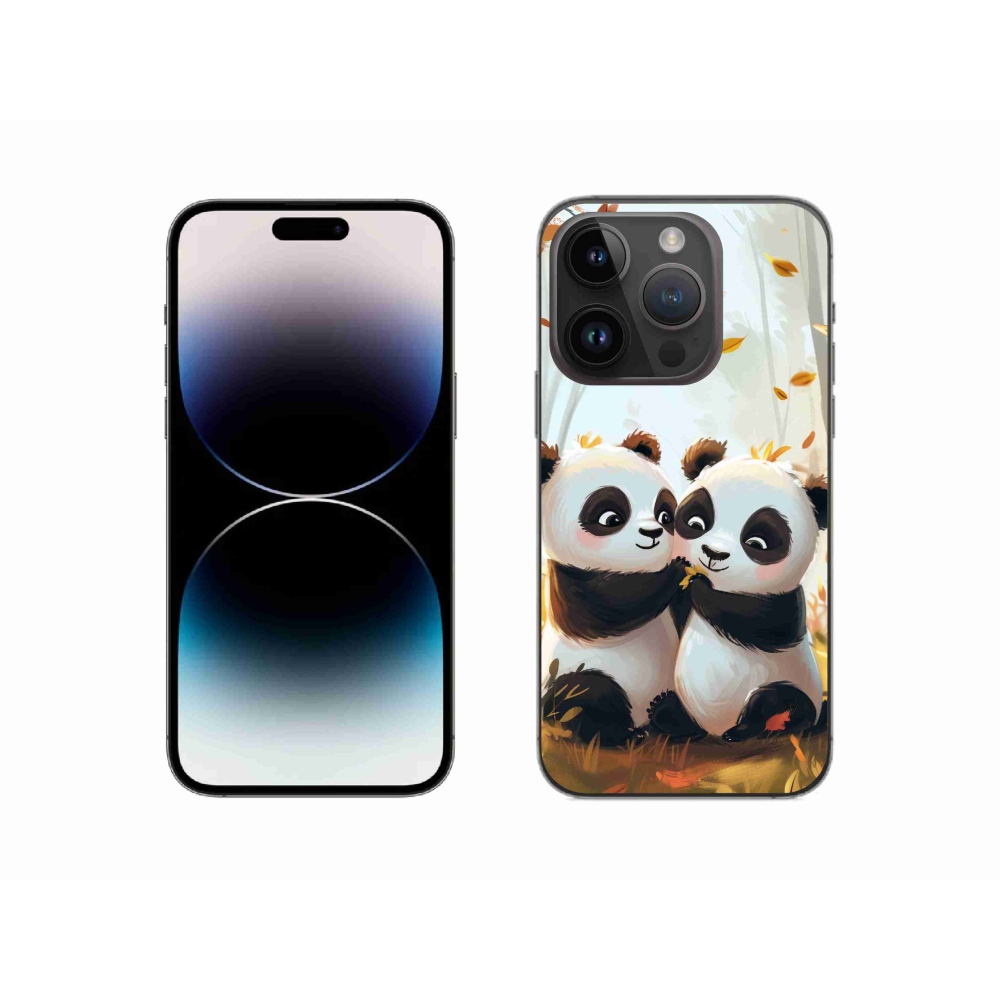 Gelový kryt mmCase na iPhone 14 Pro - pandy