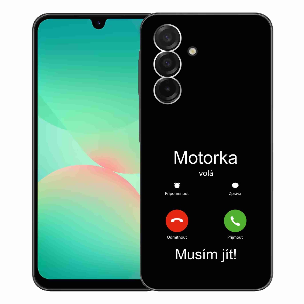 Gelový kryt mmCase na Samsung Galaxy A26 5G - motorka volá černé pozadí