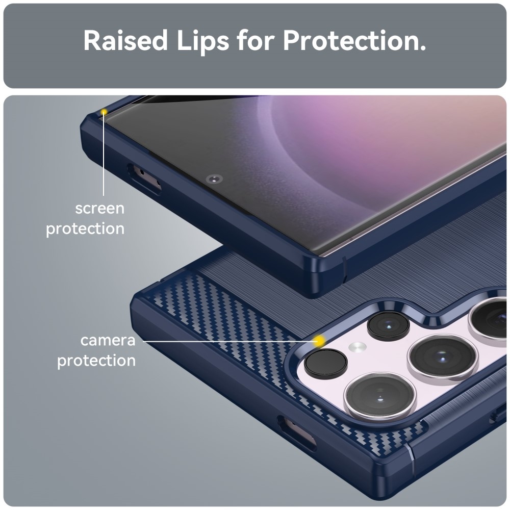 Carbon odolný gelový obal na Samsung Galaxy S24 Ultra - modrý