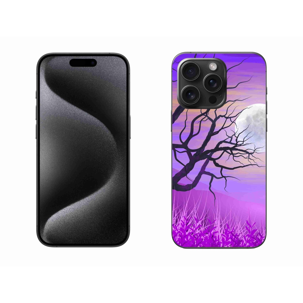 Gelový obal mmCase na iPhone 15 Pro Max - kreslený opadaný strom