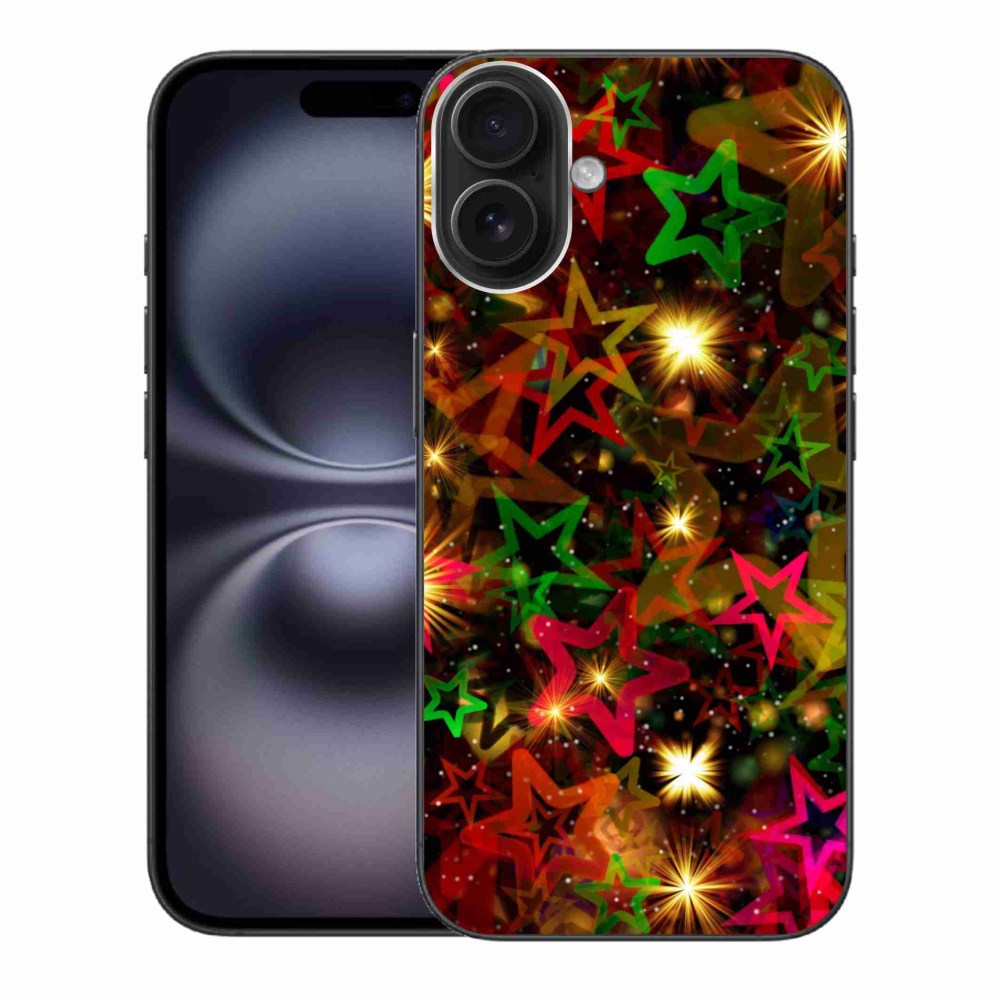 Gelový kryt mmCase na iPhone 16 Plus - barevné hvězdičky