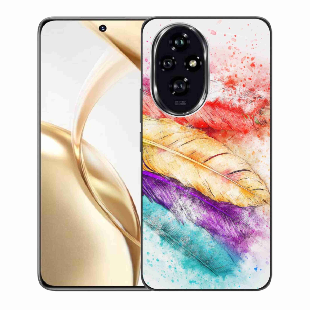 Gelový kryt mmCase na Honor 200 5G - barevné peří
