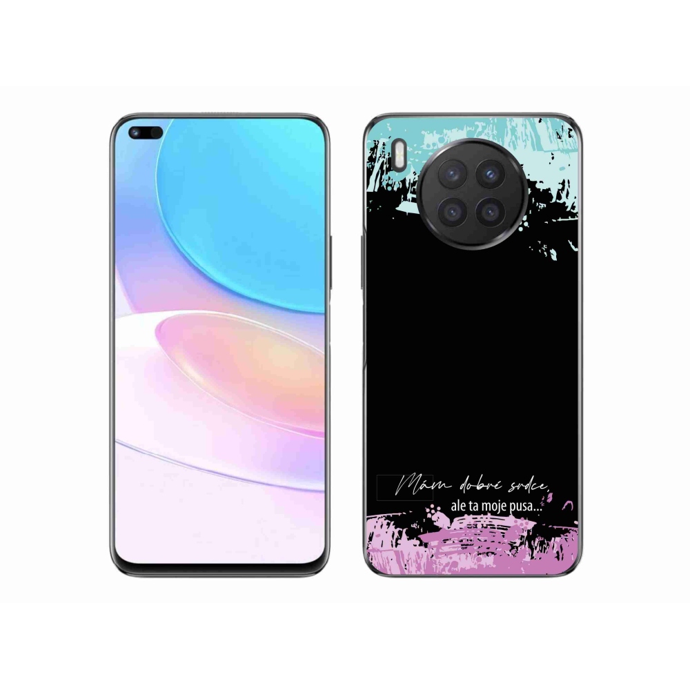 Gelový kryt mmCase na Huawei Nova 8i - vtipný text 3 černé pozadí