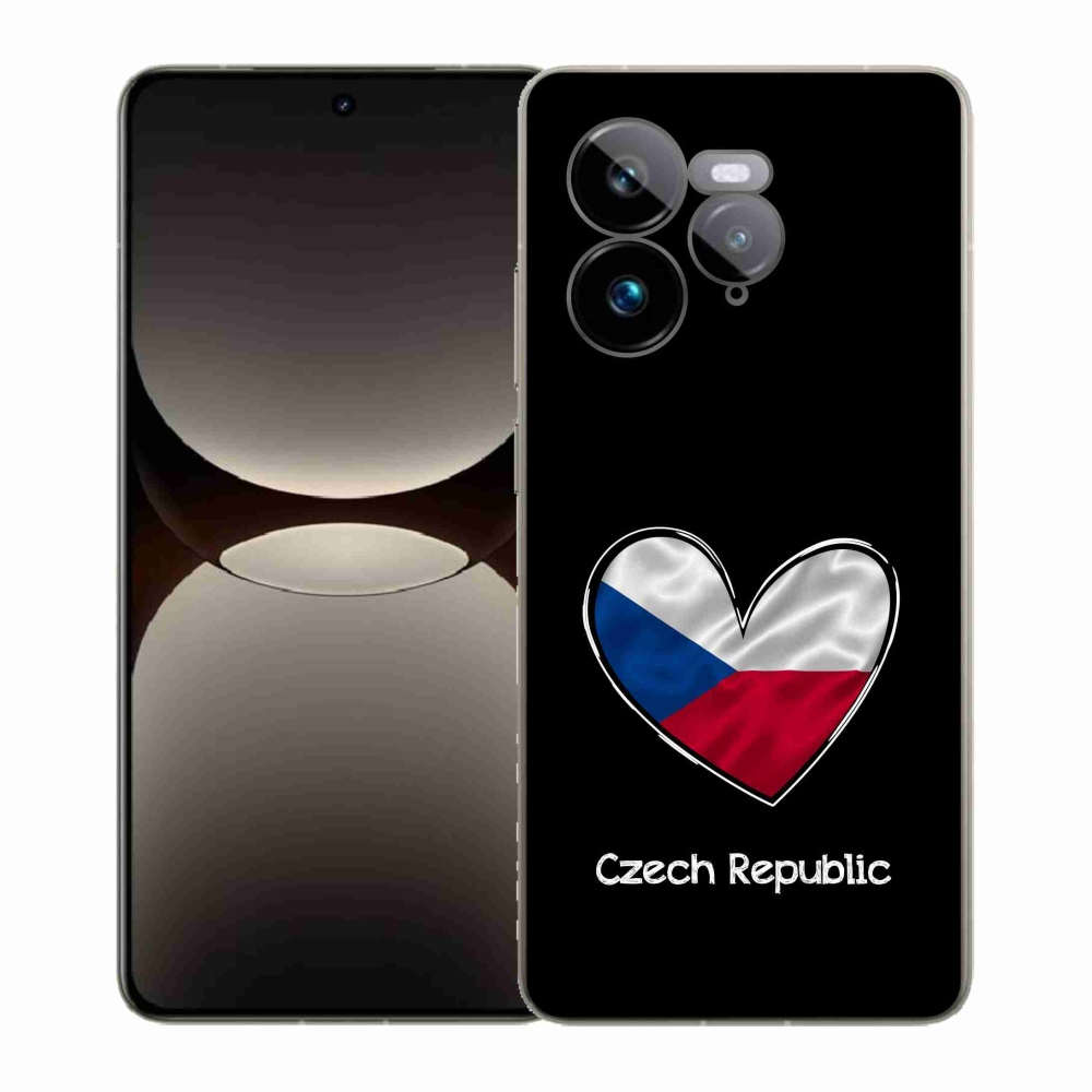Gelový kryt mmCase na Realme GT 7 Pro 5G - vlajka srdce černé pozadí