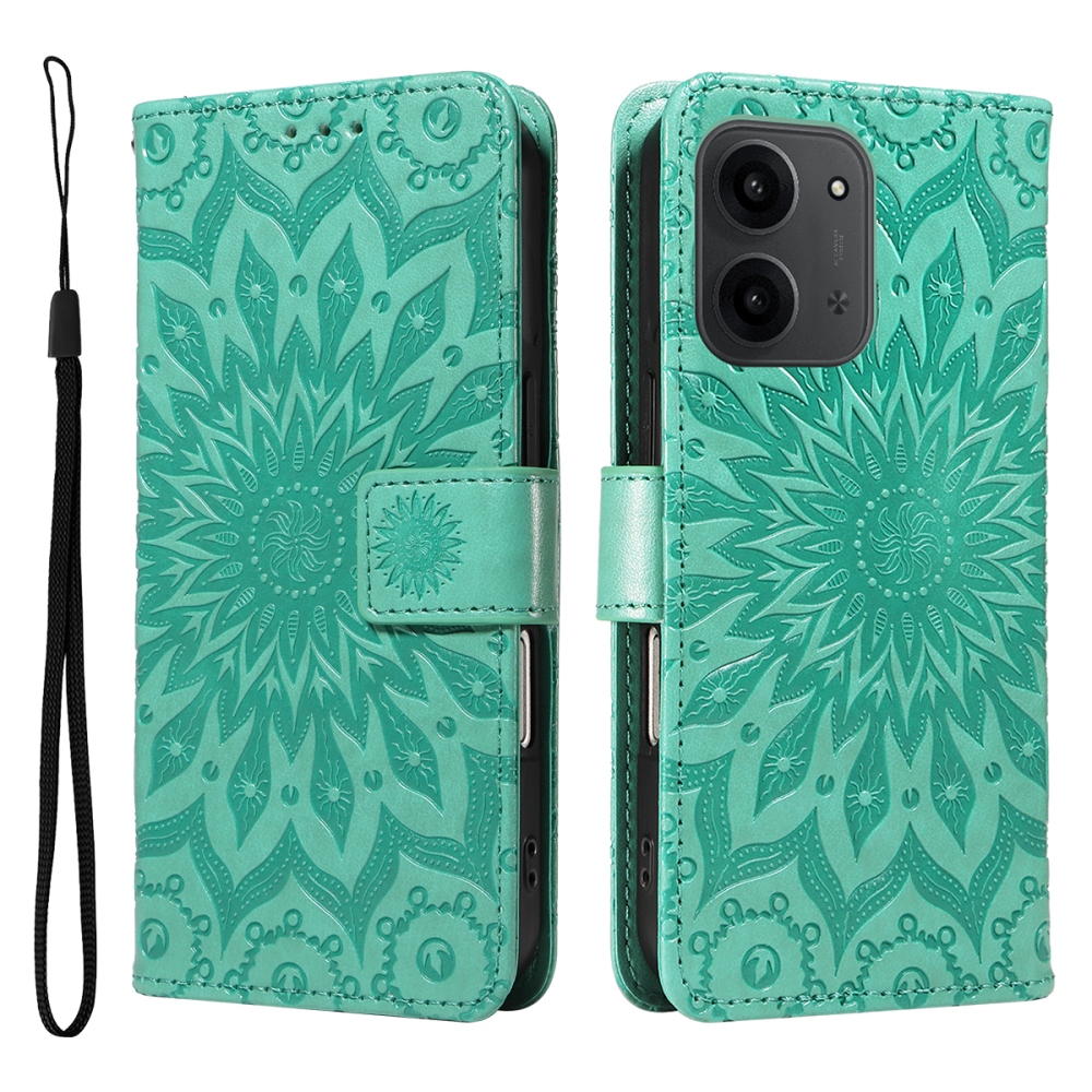 Sunflower knížkové pouzdro na Xiaomi Redmi 15C 4G/5G (173mm) - modrozelené