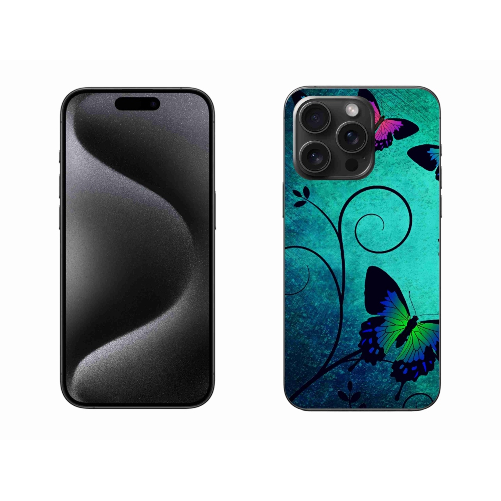 Gelový kryt mmCase na iPhone 15 Pro Max - barevní motýli