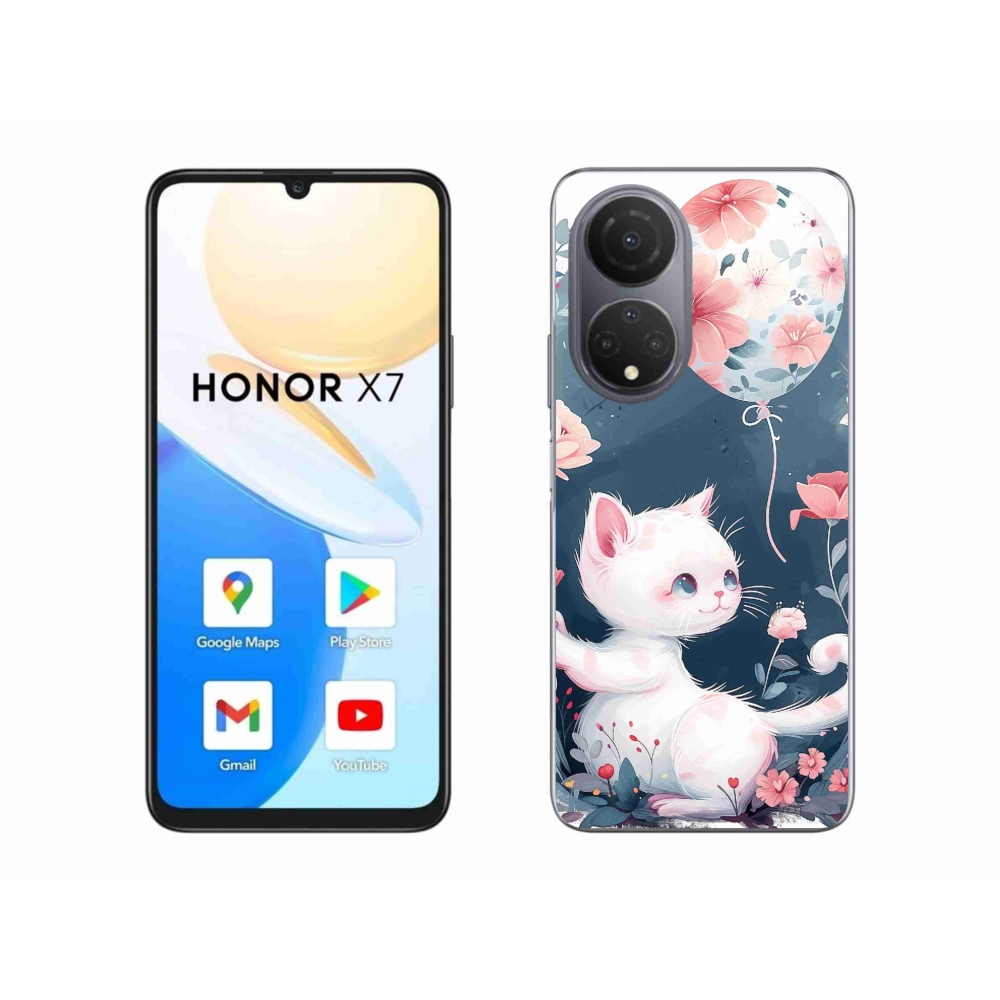 Gelový kryt mmCase na Honor X7 - kotě s balónkem