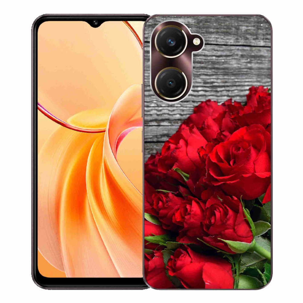 Gelový kryt mmCase na Vivo Y28s 5G - červené růže