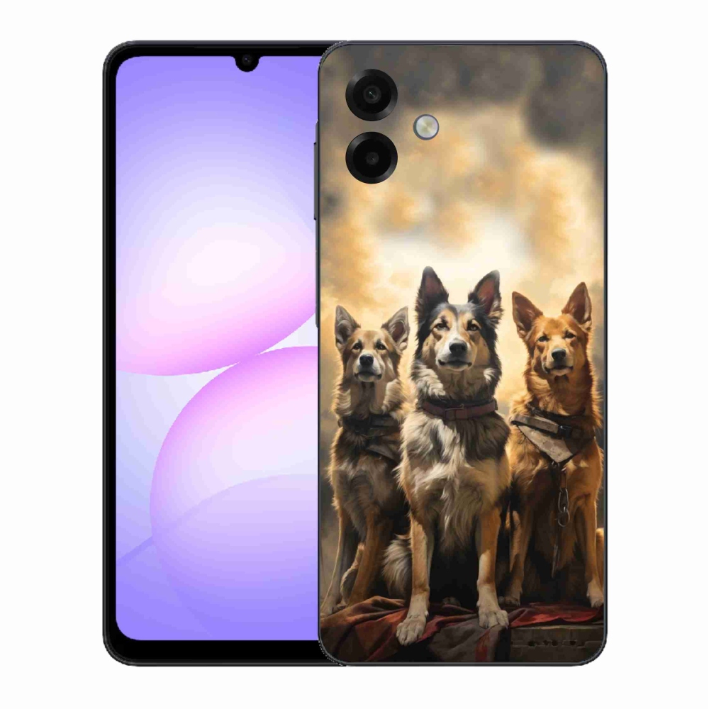 Gelový kryt mmCase na Samsung Galaxy A07 4G - tři psi