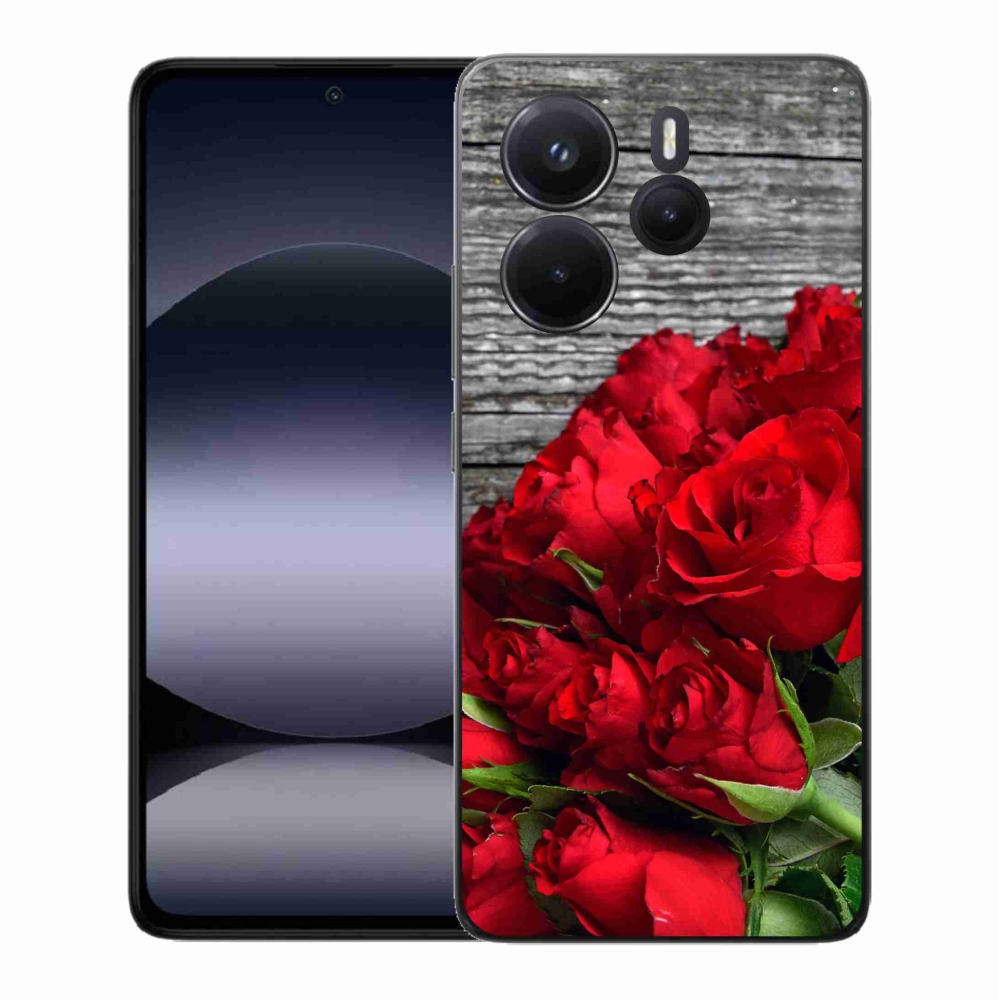 Gelový kryt mmCase na Xiaomi Redmi Note 14 - červené růže