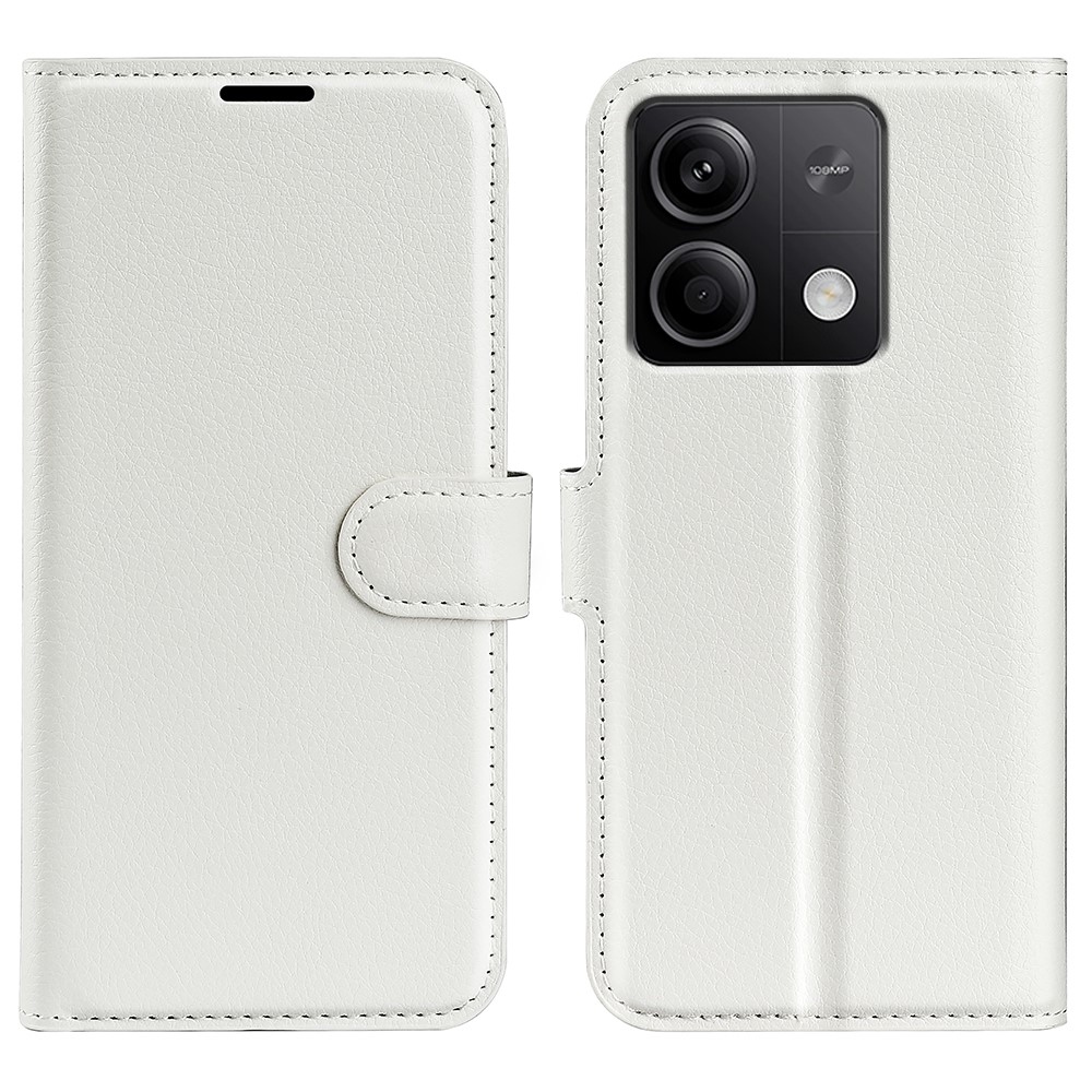 Litchi knížkové pouzdro na Xiaomi Redmi Note 13 5G - bílé