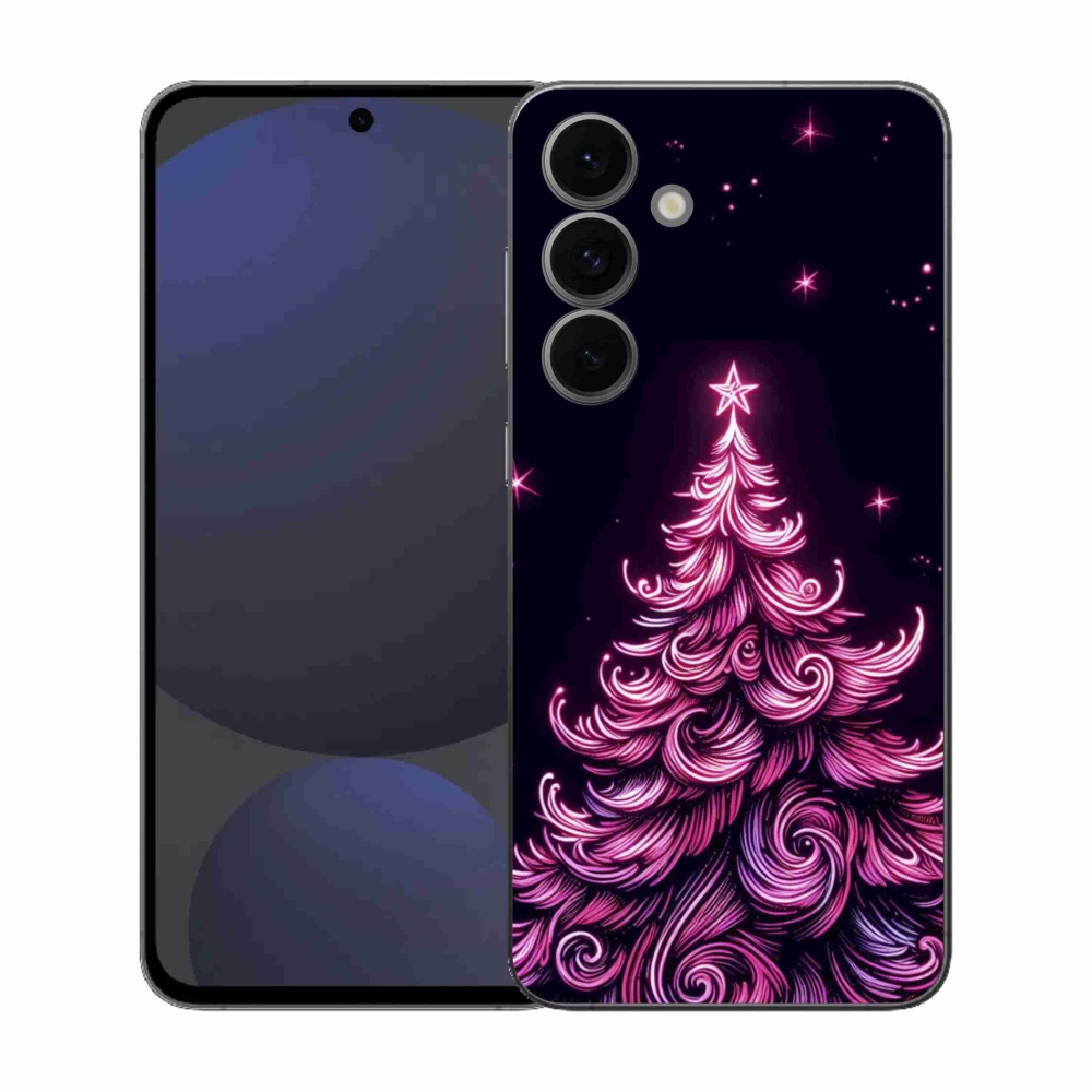 Gelový kryt mmCase na Samsung Galaxy S25 FE - neonový vánoční stromek 2