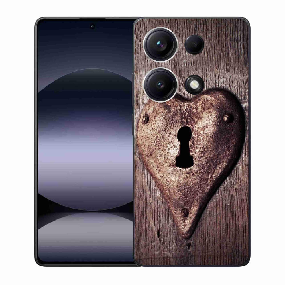 Gelový kryt mmCase na Xiaomi Redmi Note 14S - zámek ve tvaru srdce