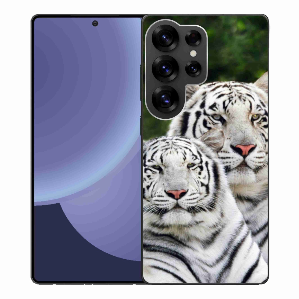 Gelový kryt mmCase na Samsung Galaxy S25 Ultra - bílí tygři