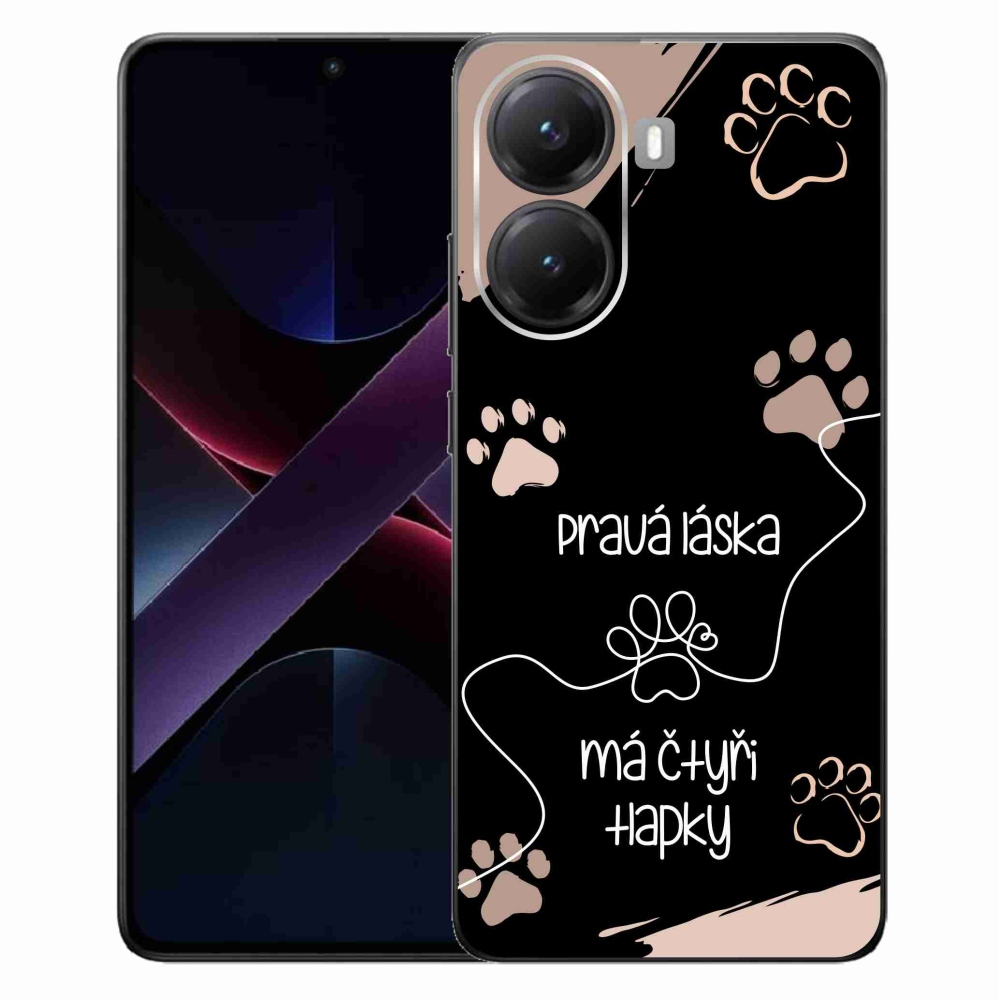 Gelový kryt mmCase na Xiaomi Poco X7 Pro 5G - psí motiv 1 černé pozadí