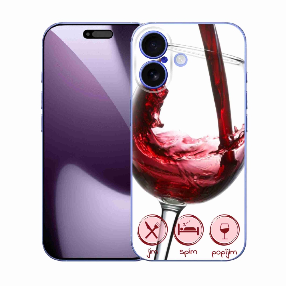Gelový kryt mmCase na iPhone 17 - sklenička vína červené