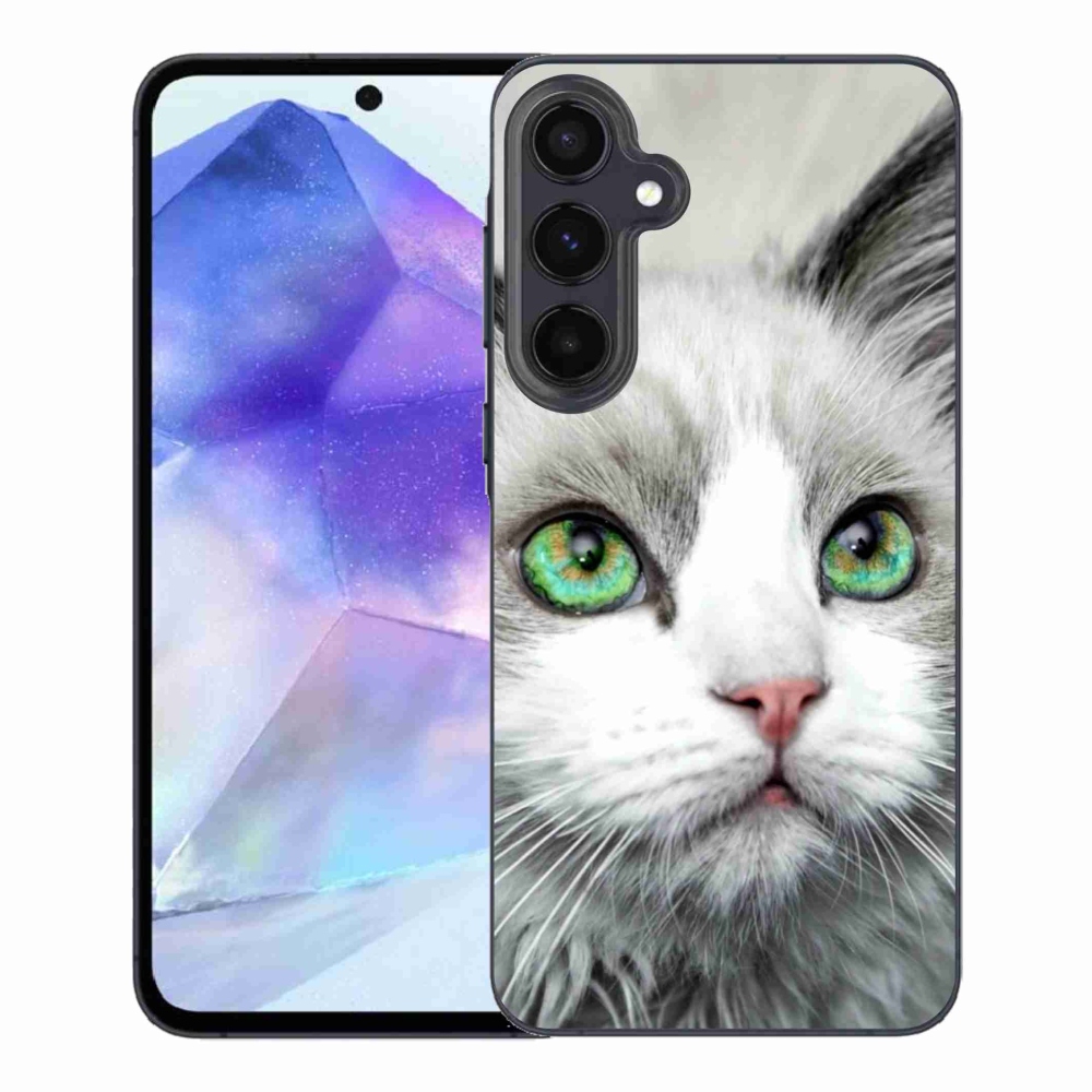 Gelový kryt mmCase na Samsung Galaxy A55 5G - kočičí pohled