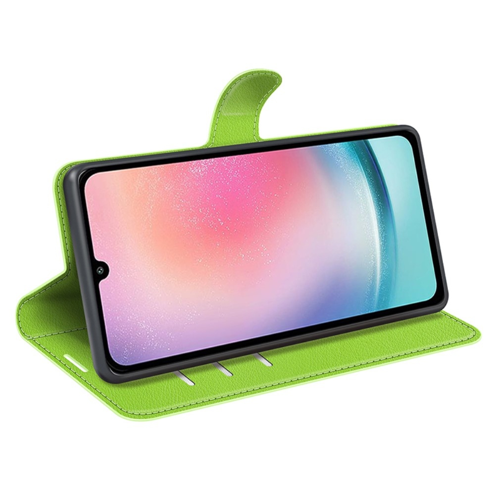 Litchi knížkové pouzdro na Samsung Galaxy A25 5G - zelené