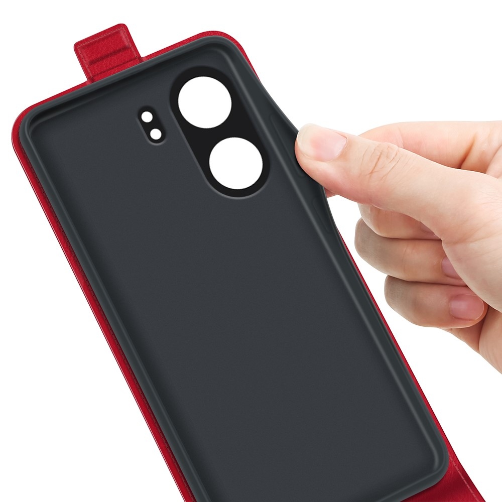 Vertical knížkové pouzdro na Xiaomi Poco C65/Redmi 13C - červené