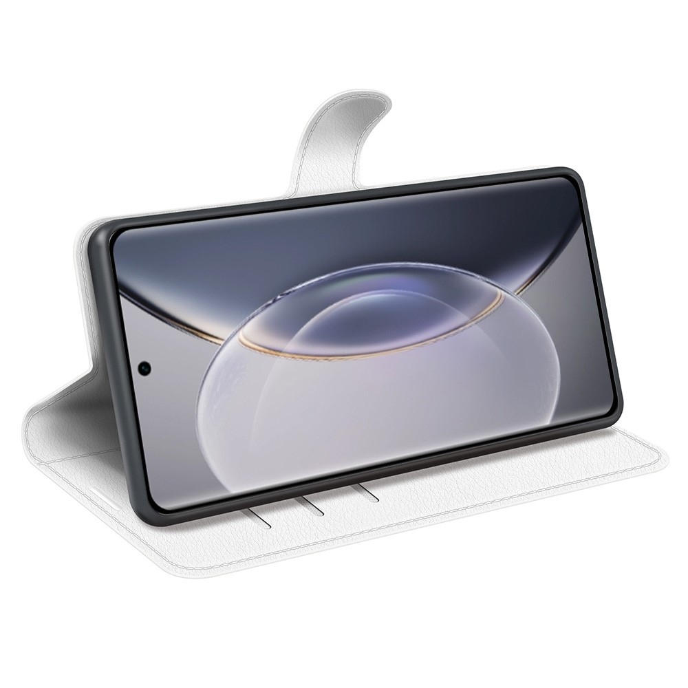 Litchi knížkové pouzdro na Vivo X90 Pro - bílé