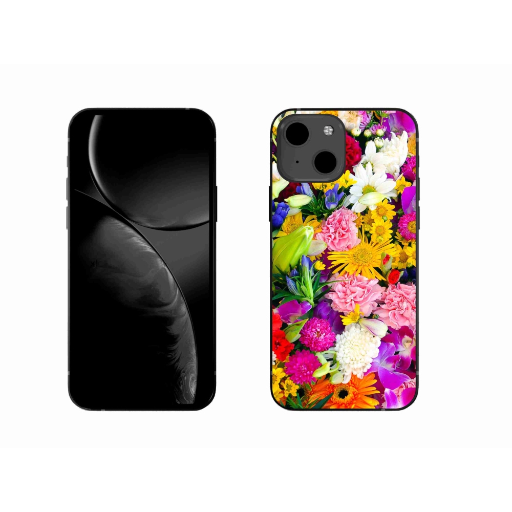 Gelový kryt mmCase na iPhone 13 - květiny 12