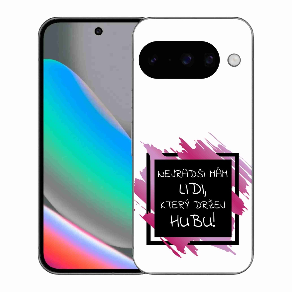 Gelový kryt mmCase na Google Pixel 10 - vtipný text 7 černobílé pozadí