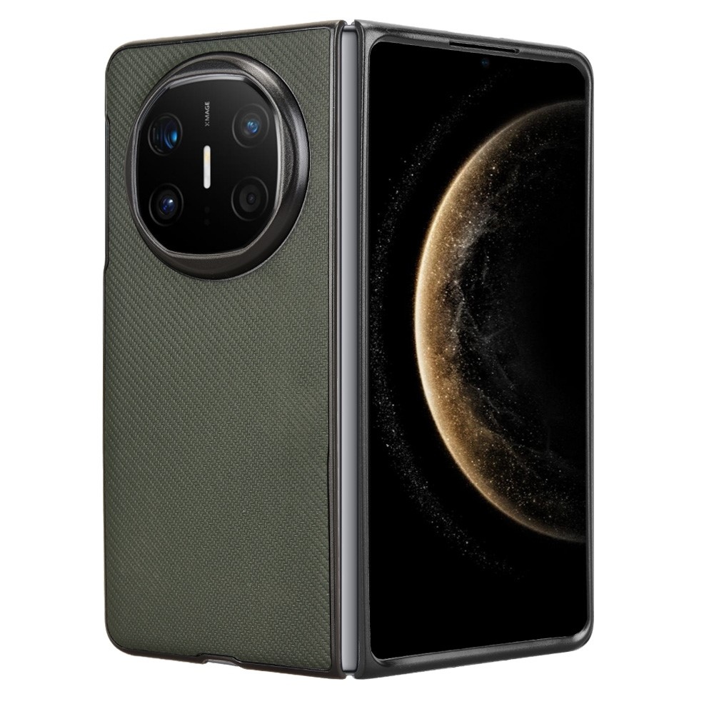 Textury plastový kryt s umělou kůží na Huawei Mate X6 - zelený