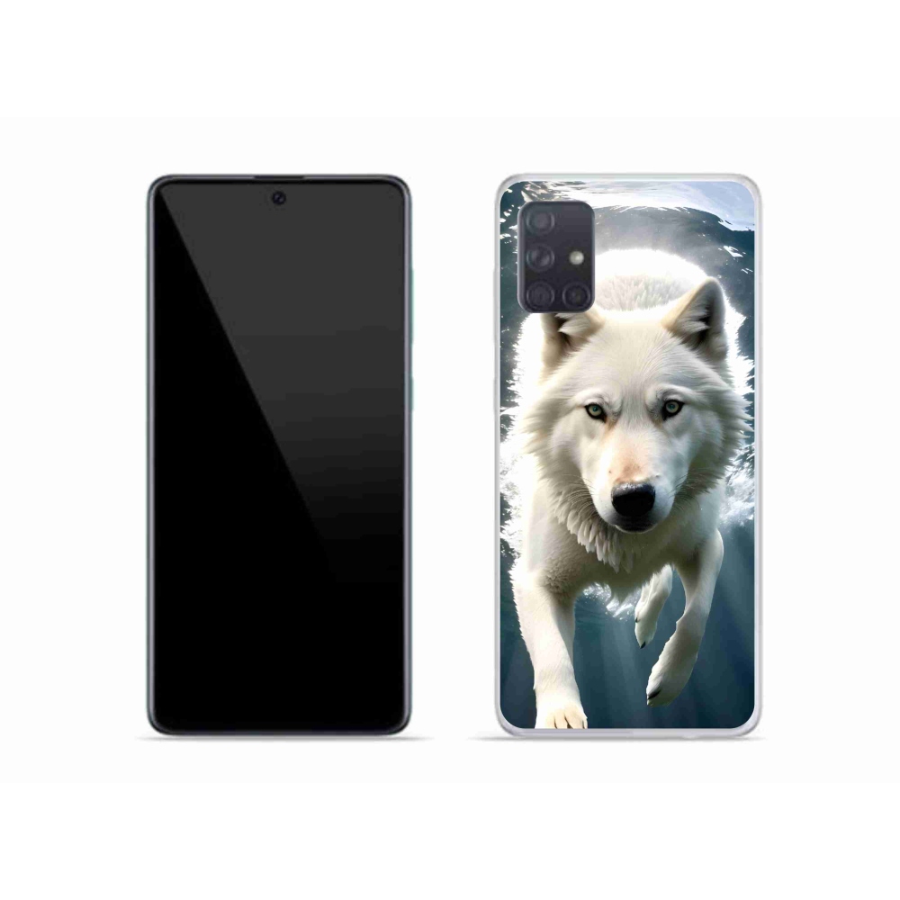Gelový kryt mmCase na Samsung Galaxy A51 - bílý vlk