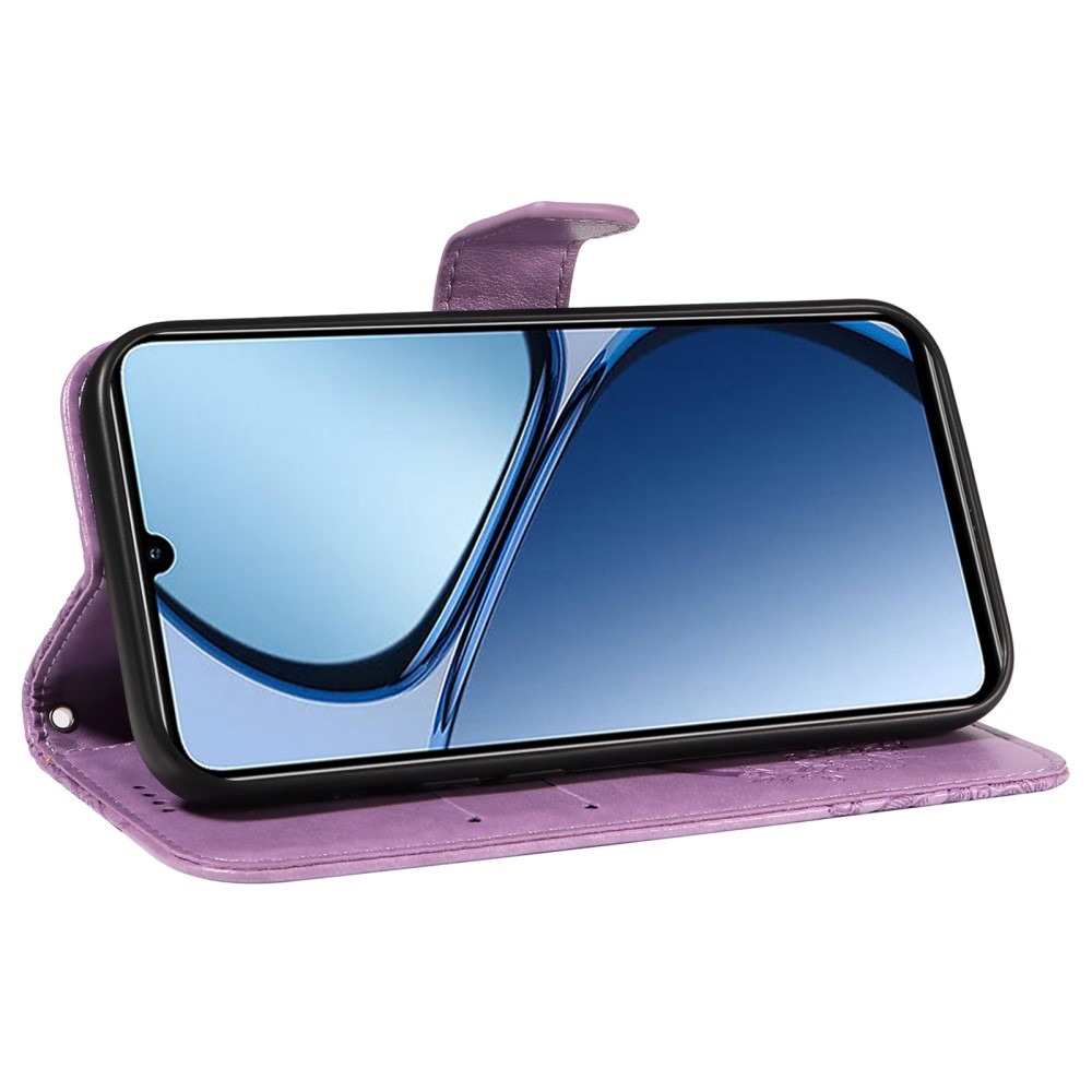Floral Butterfly knížkové pouzdro na Realme C61/C63 - světlefialové
