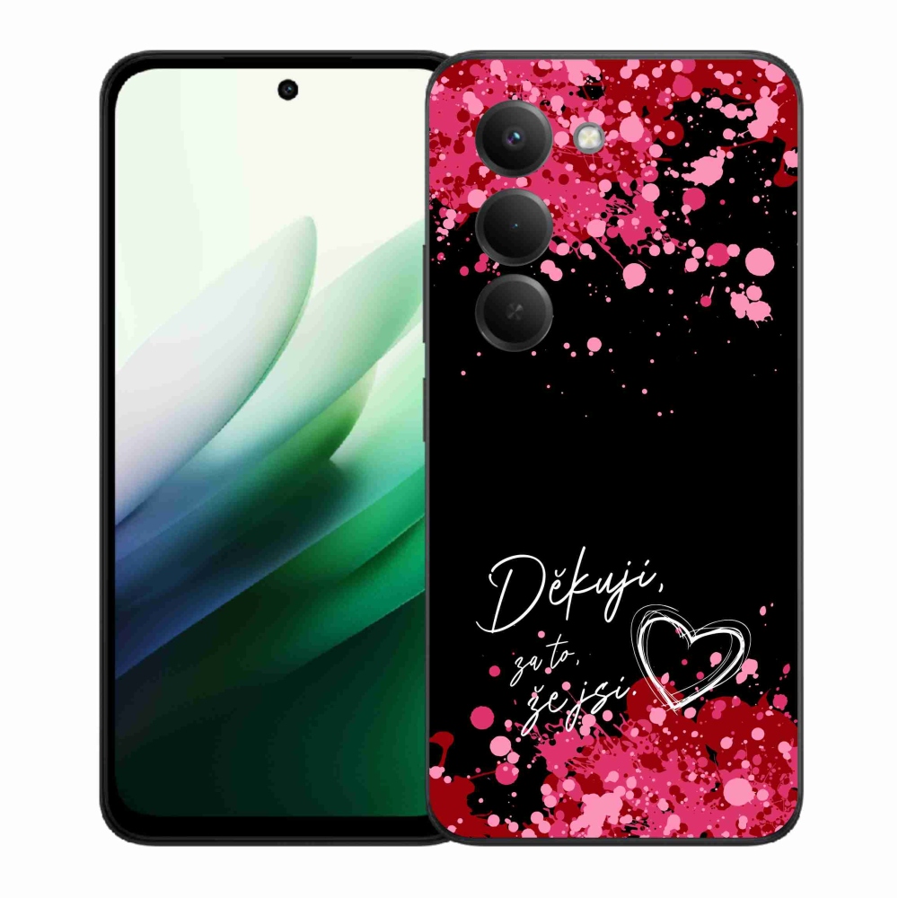 Gelový kryt mmCase na Xiaomi Redmi 15 5G - zamilovaný text 2 černé pozadí