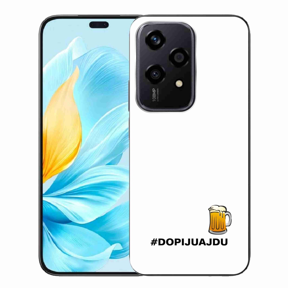 Gelový kryt mmCase na Honor 200 Lite 5G - pivní motiv 1 bílé pozadí