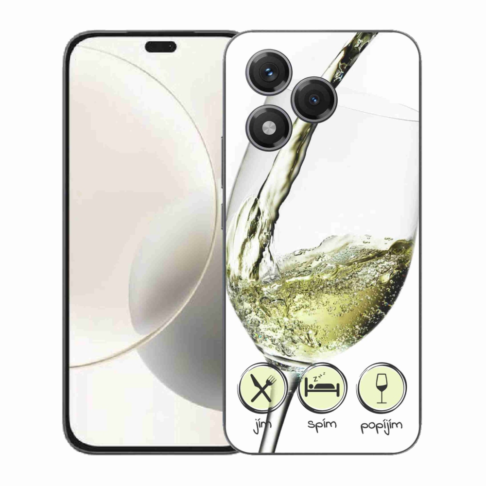 Gelový kryt mmCase na Honor 400 Lite - sklenička vína bílé