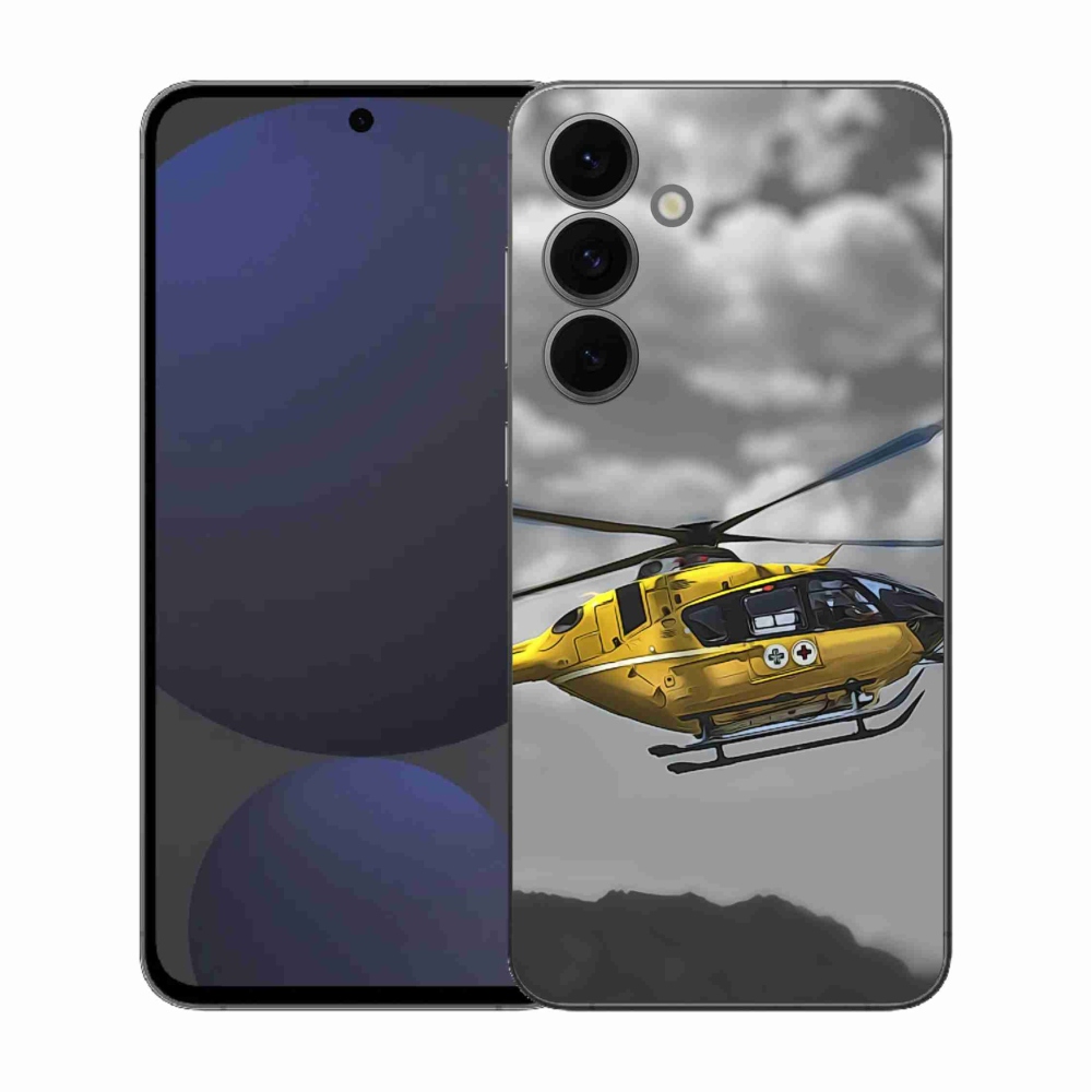 Gelový kryt mmCase na Samsung Galaxy S25 FE - žlutá helikoptéra
