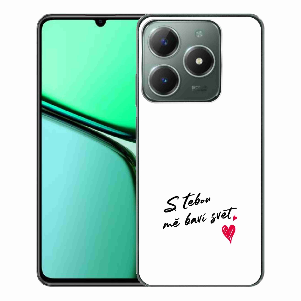 Gelový kryt mmCase na Realme C61 - zamilovaný text 1 bílé pozadí