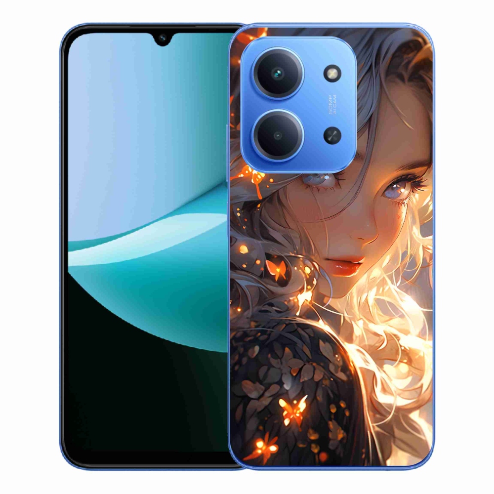 Gelový kryt mmCase na Xiaomi Redmi 15C 4G/5G (173mm) - dívka a motýli