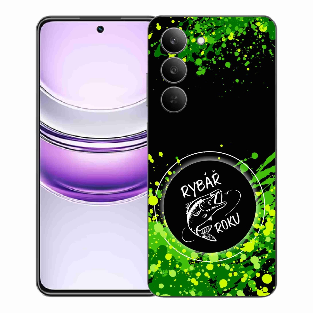 Gelový kryt mmCase na Realme 14x 5G - rybář roku černé pozadí
