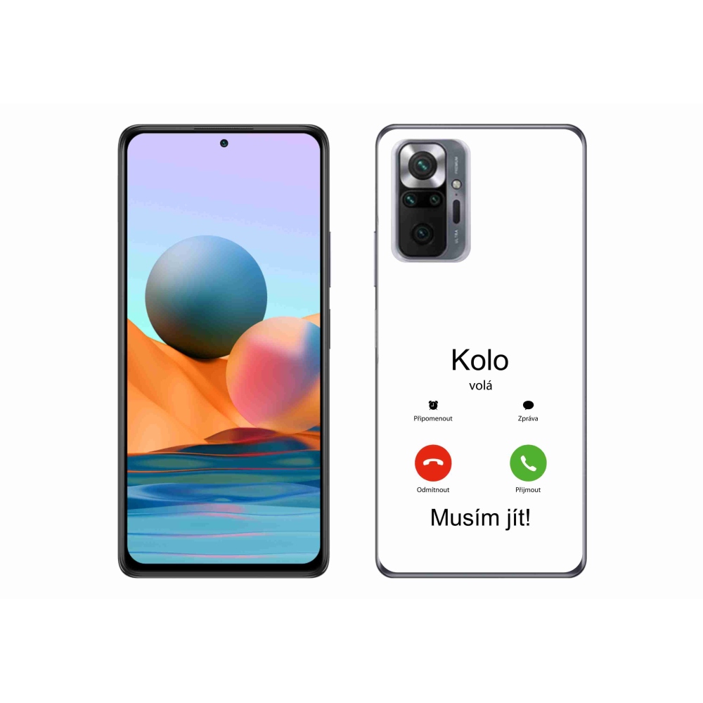 Gelový kryt mmCase na Xiaomi Redmi Note 10 Pro - kolo volá bílé pozadí