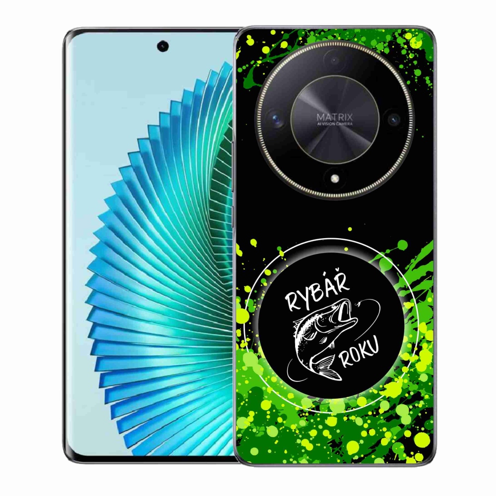 Gelový kryt mmCase na Honor Magic 6 Lite 5G - rybář roku černé pozadí