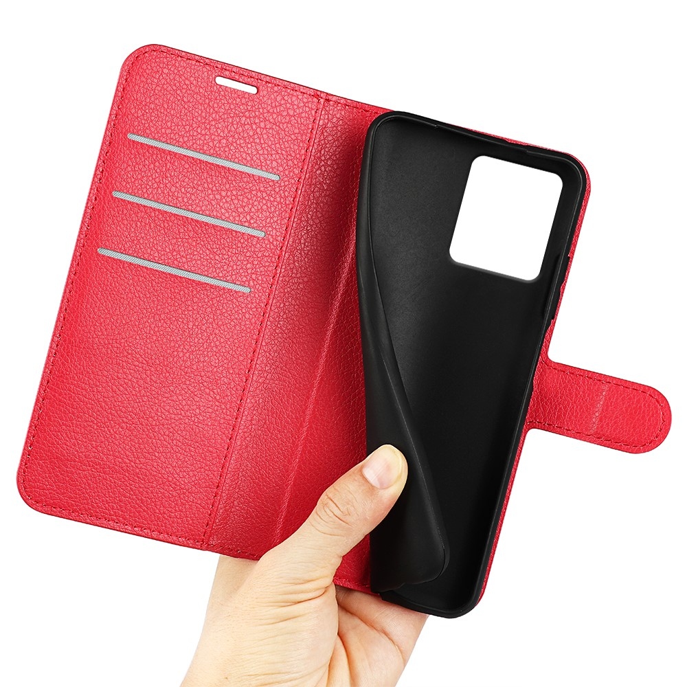 Litchi knížkové pouzdro na Motorola Moto G84 5G - červené
