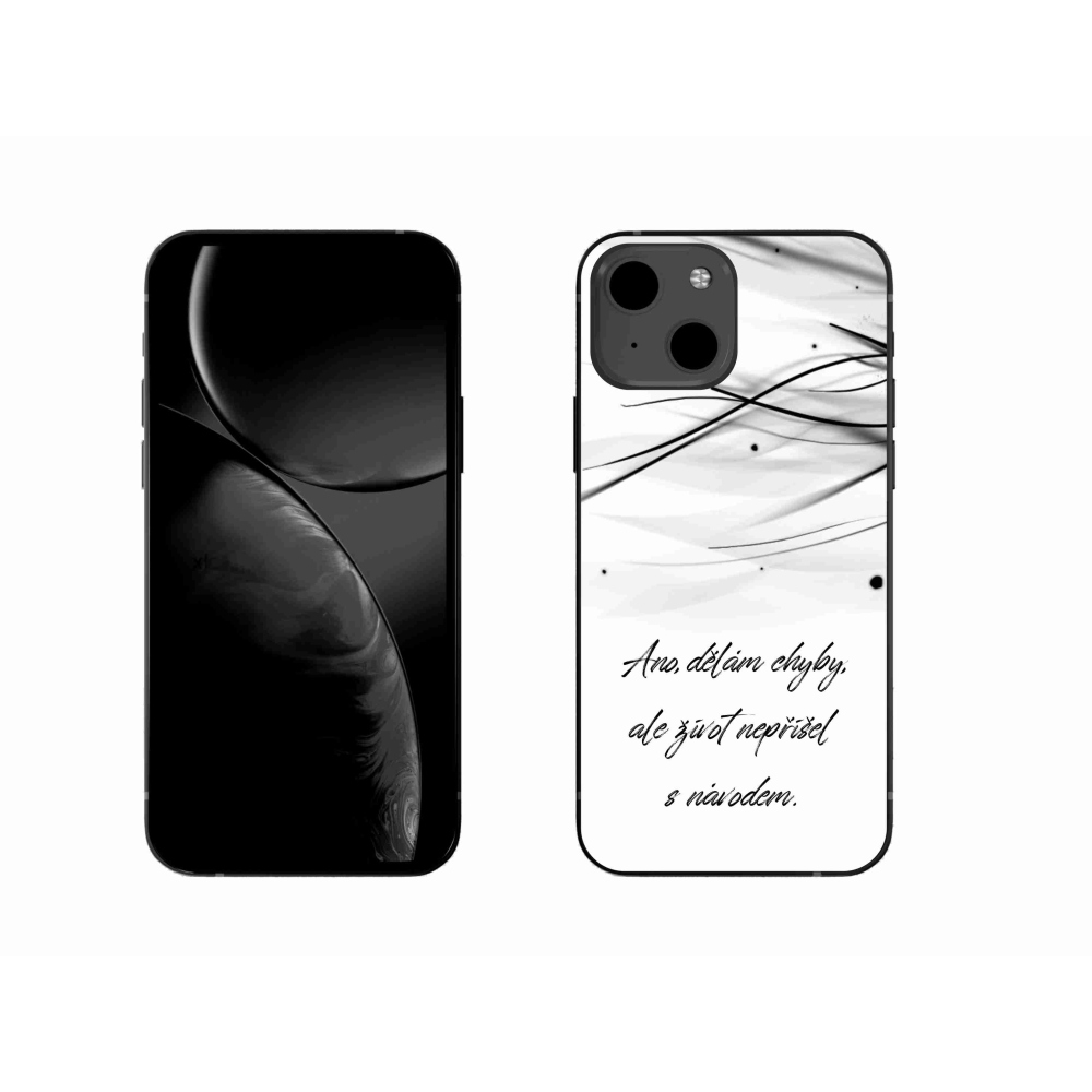 Gelový kryt mmCase na iPhone 13 6.1 - citát bílé pozadí