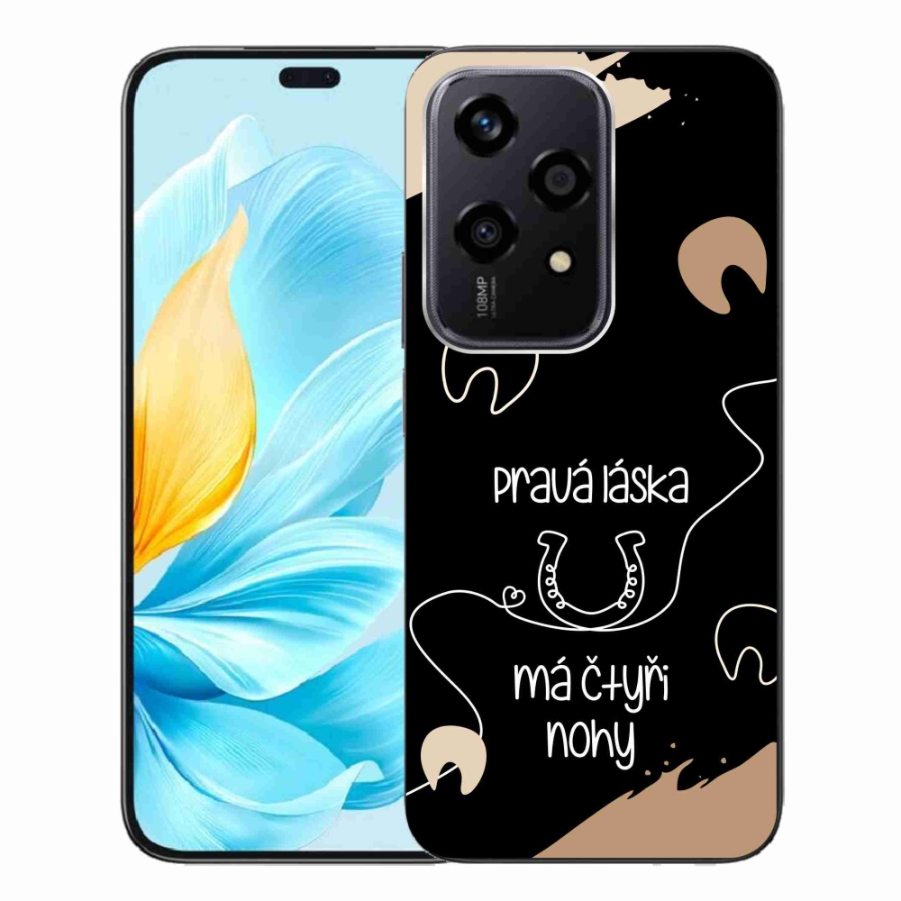 Gelový kryt mmCase na Honor 200 Lite 5G - koňský motiv černé pozadí