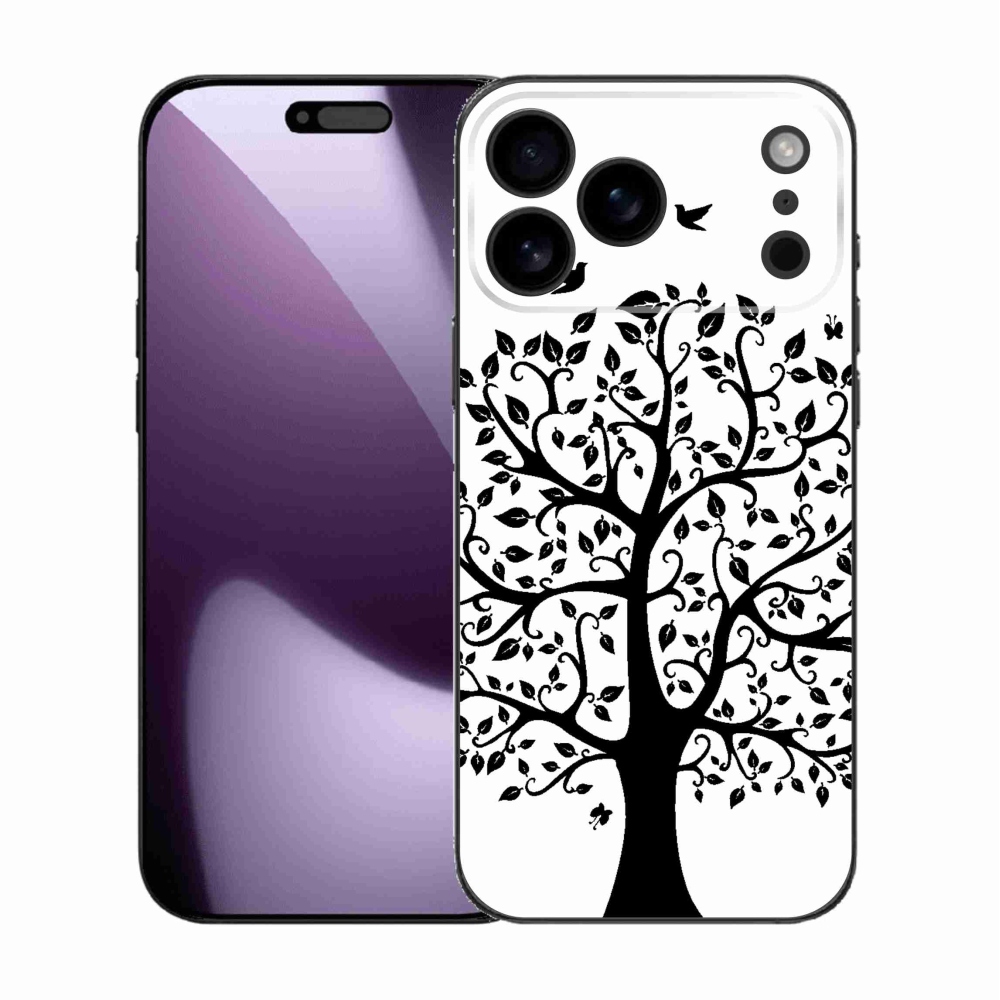 Gelový kryt mmCase na iPhone 17 Pro Max - černobílý strom