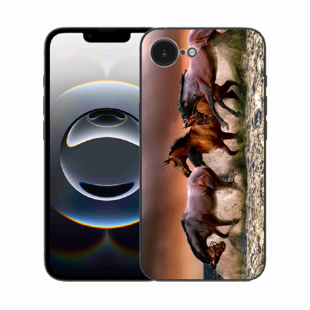 Gelový kryt mmCase na iPhone 16e - koně 1