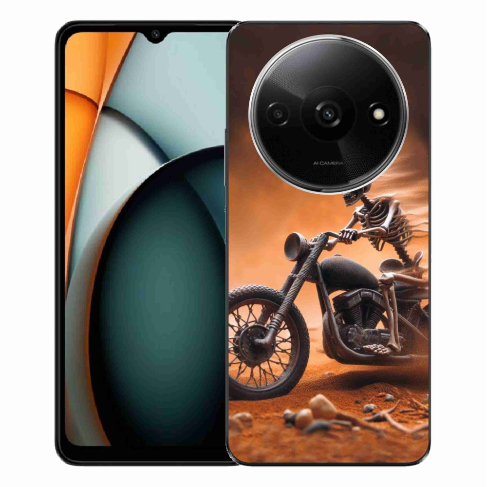 Gelový kryt mmCase na Xiaomi Redmi A3 - kostra na motorce