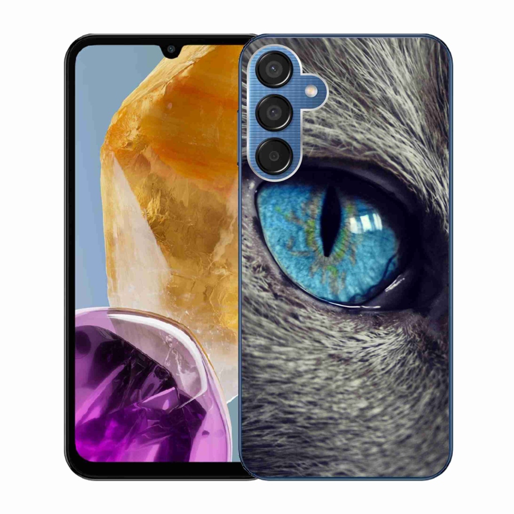Gelový kryt mmCase na Samsung Galaxy M15 5G - modré kočičí oko