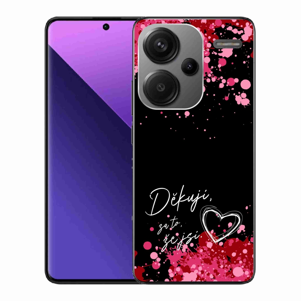 Gelový kryt mmCase na Xiaomi Redmi Note 13 Pro+ 5G - zamilovaný text 2 černé pozadí