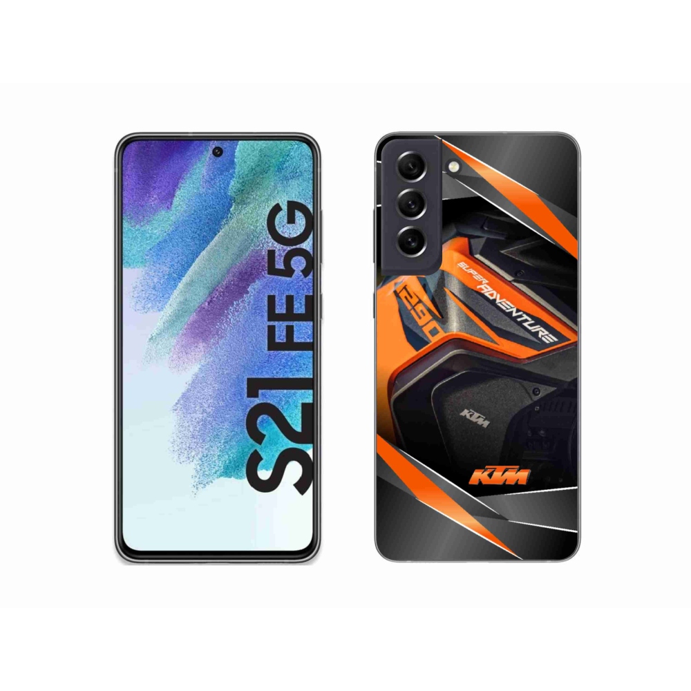 Gelový kryt mmCase na Samsung Galaxy S21 FE 5G - motorka ktm