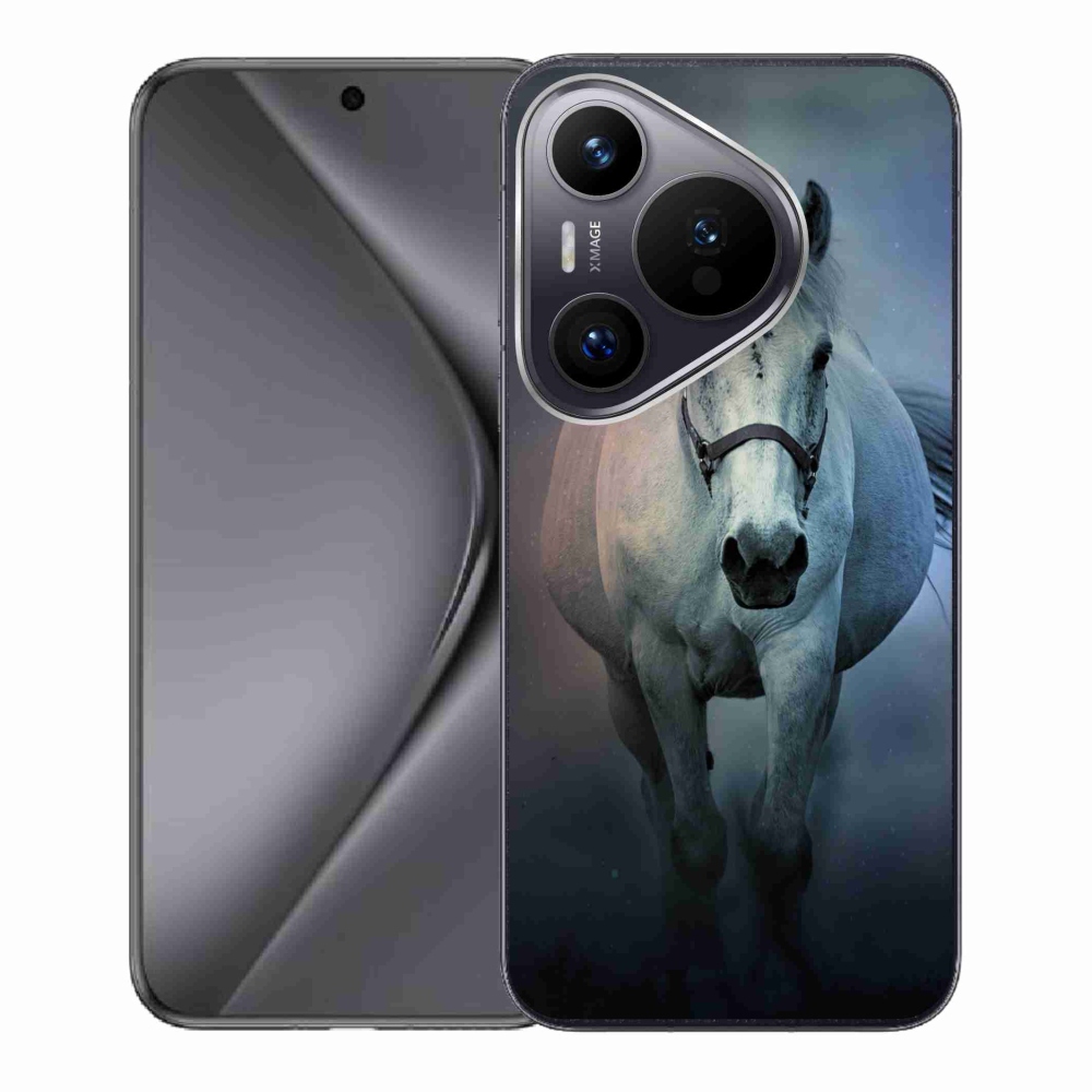Gelový obal mmCase na Huawei Pura 70 - běžící bílý kůň