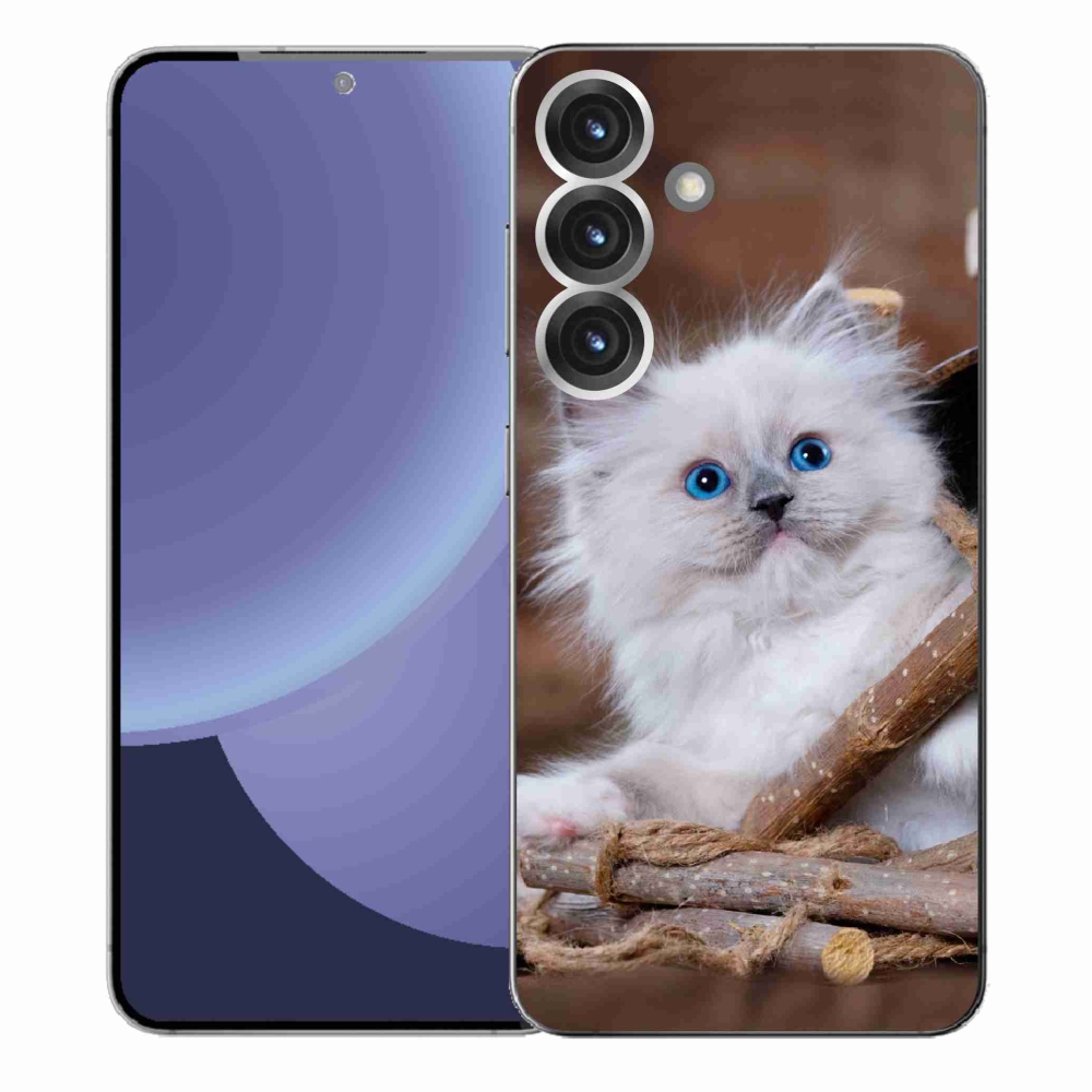 Gelový kryt mmCase na Samsung Galaxy S25+ - bílé kotě