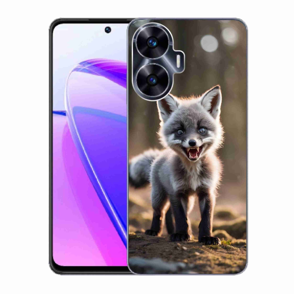 Gelový kryt mmCase na Realme C55 - rozzuřená liška